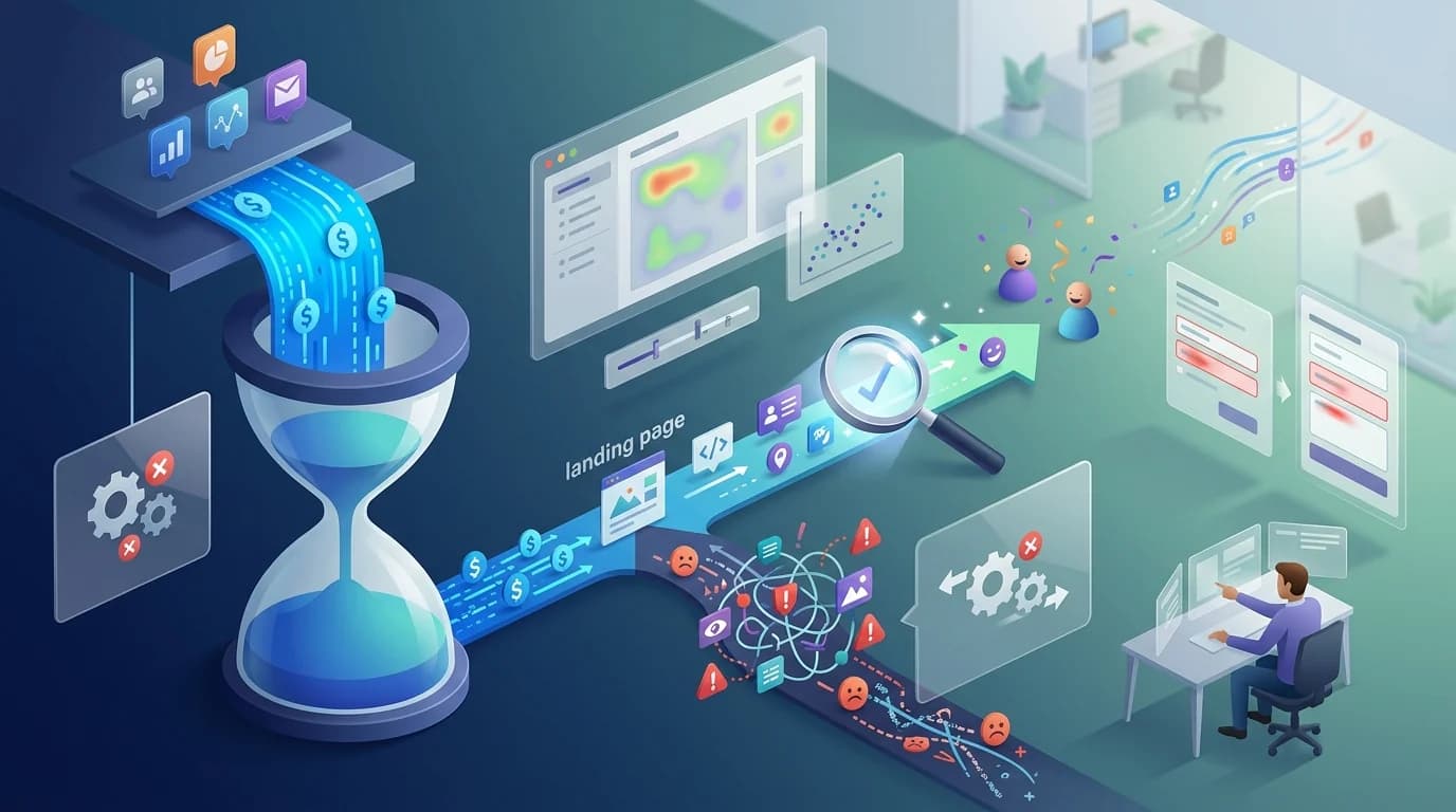 Paid Ad Landing Page Low Conversion Rate? Here's the Fix editorial illustration
