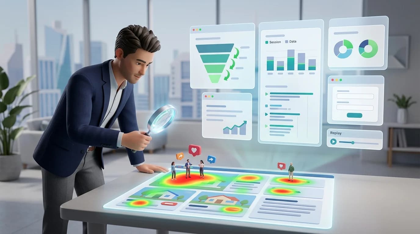Real Estate Listing Page Heatmaps: What Buyers Obsess Over editorial illustration