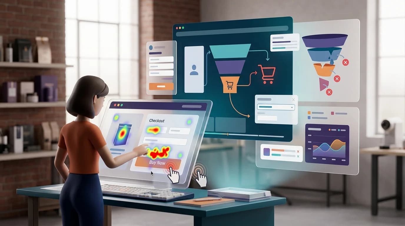 When the Buy Button Won't Respond: Heatmaps for D2C Brands editorial illustration